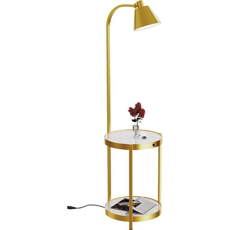 Lampadaire Sur Pied Salon Chambre Table d'Appoint USB Lampe de Lecture avec Abat-jour - 155 x 40 cm