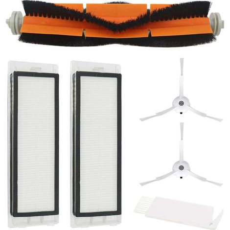 2 filtres HEPA + 2 brosses latérales + 1 brosses principales pour Xiaomi Mi Robot Vacuum 2 Roborock S50 S51 Rechange pour aspirateur Accessoires (1/2)