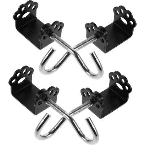 4 Pièces crochet pour cartable crochet pour parapluie cintre pour à porte- à main support de à main de table crochets de dessin animé mignon Acier inoxydable Black (1/4)