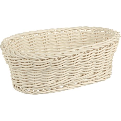 Cestino cook naturale realizzato in polietilene e polipropilene. -23 x 16 x h 8cm / Bianco / Ovale (1/5)