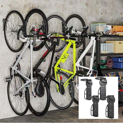 Support mural velo pliable x4 30 kg metal noir HAVRYA (1/4)