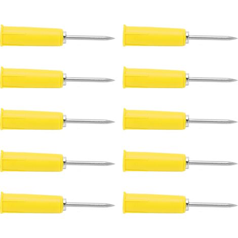 10 Stück Bananenstecker-Durchdringungsspitzen, PVC-Ummantelung, 2 mm/0,08 Zoll auf 4 mm/0,16 Zoll, Konvertierungs-Isolierstifte für Multimeter, gelb (1/5)