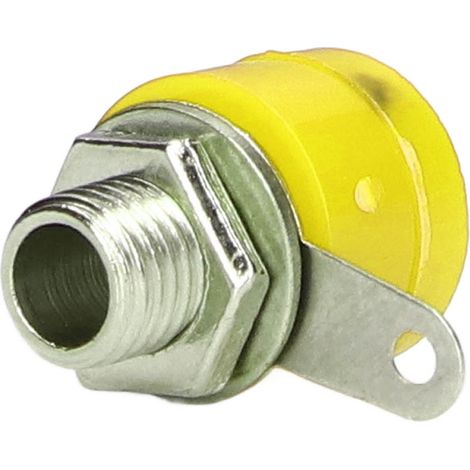 100 connecteurs banane (fiche/prise) de 4 mm avec bornes en forme de croix (jaunes) (1/5)