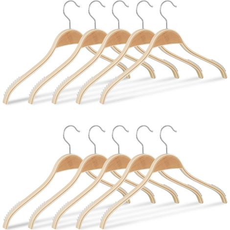 Set of 10 Wooden Clothes Hangers (1/5)