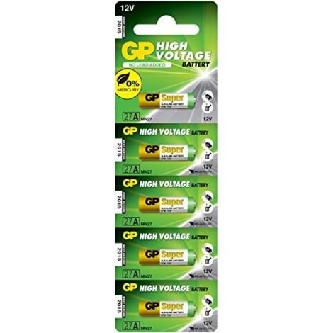 BATTERIA speciale 27A Alcalina GP Batteries GP27A 12V confezione 5 pz.