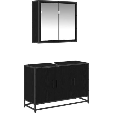Maison Exclusive - Badezimmermöbel-Set 2 pcs Schwarz Eichen-Optik