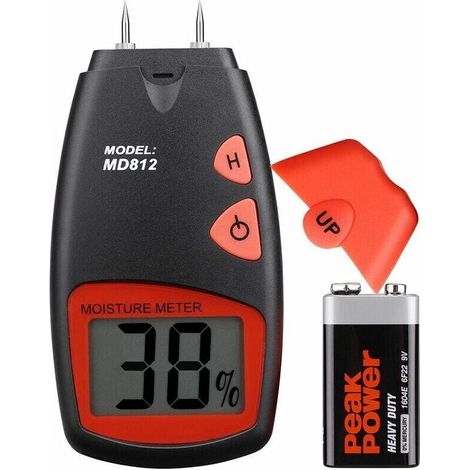 Humidimètre pour Bois - Portable avec Écran LCD Numérique HD - Plage de Mesure de 5 % à 40 % - Précision de +/- 1 % (1/4)
