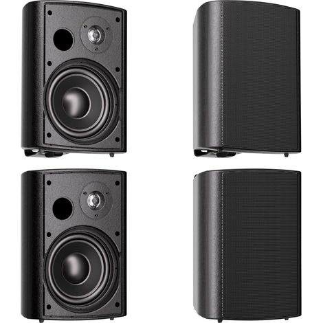 800W 6,5 Pouces intérieur et Enceintes d'extérieur, étanche Enceintes d'extérieu, Parleur imperméable à l'eau, Haut-Parleur stéréo Patio Mural avec Basses puissantes (4 Noir) (1/5)