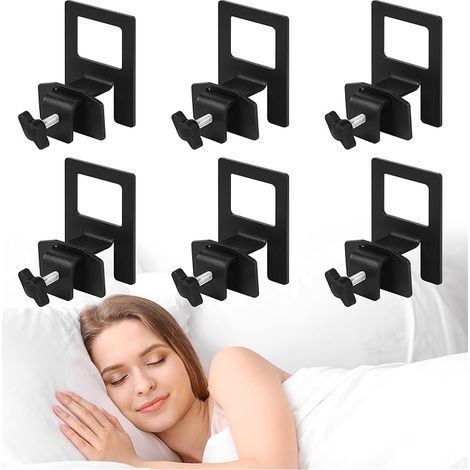 6 Pièces Arret Matelas Réglables, Cale Matelas Antidérapants pour Cadre de Lit en Métal, Anti Glisse Bloque pour Matela, Aucun perçage nécessaire, Installation Facile (1/5)