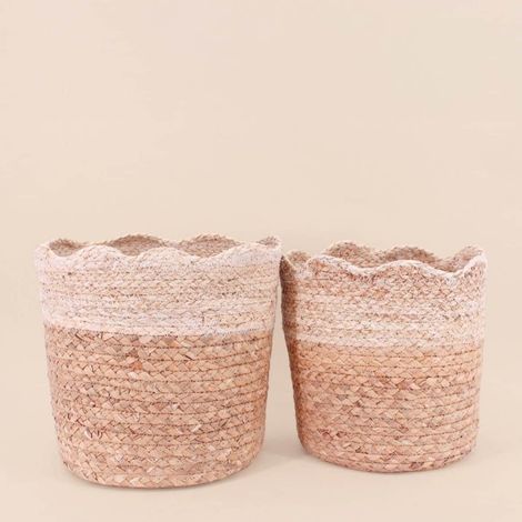 Lot de 2 paniers à corolle en jacinthe et maïs (1/5)