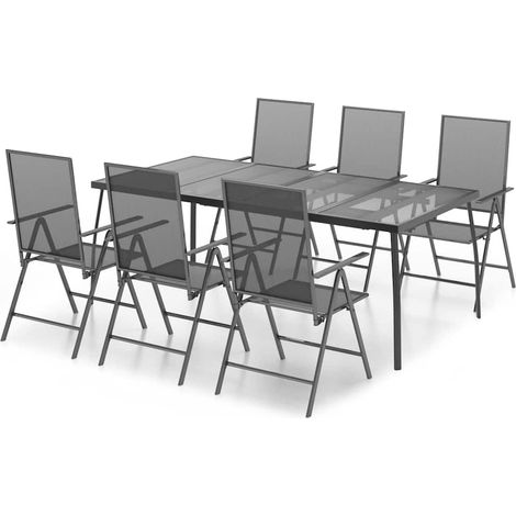 Maison Exclusive - Set da Pranzo da Giardino 7 pz in Acciaio Antracite (1/5)