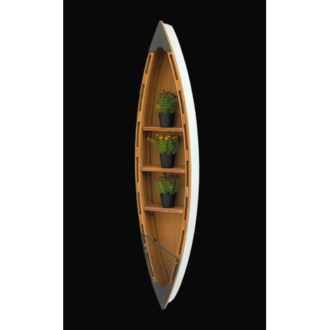 DanDiBo Étagère bateau Étagère murale 120 cm en forme de bateau en bois antique MR83 Étagère bateau maritime Étagère salle de bain Armoire salle de bain Marron pour le mur (1/5)