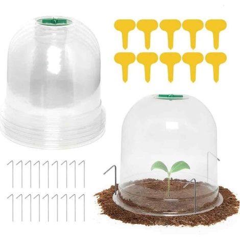 Cloche Pour Plantes - 26 cm x 20 cm - Mini Serre En Plastique Transparent UV Résistant - Protection Contre Intempéries Insectes Oiseaux - 6 Pièces (1/5)