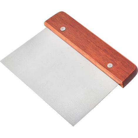 Spatule racloir en acier inoxydable, hachoir, trancheuse, ustensiles de pâtisserie, spatule pour pâte à crêpes, manche en bois (1/5)