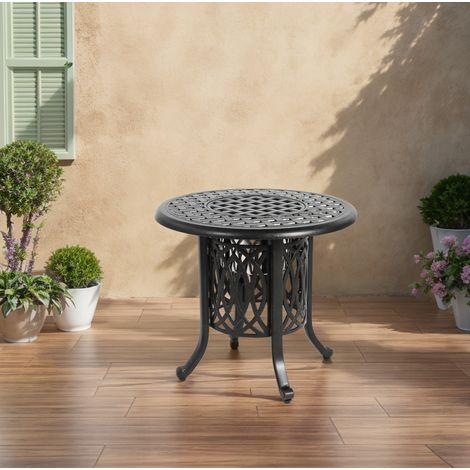 Gartentisch mit Eiseimer Aluminium Ø55x49 cm Bronze OKMYHOME (1/5)