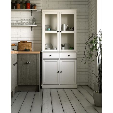 Aux Alacena 2 puertas  Pino y Mdf Lacada en blanco Medidas 187alto x88 anchox42 fondo
