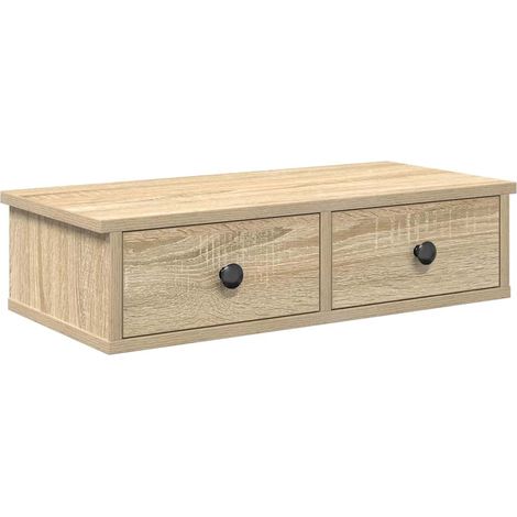 Maison Exclusive - Wandregal mit Schubladen Sonoma-Eiche 60x28x15