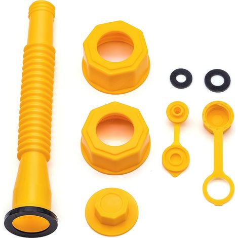 Juego de tapones amarillos para los extremos del depósito de combustible, que incluye tapones de ventilación para depósitos de 0,5, 0,8, 19 y 38 litros, tapones de base, una almohadilla de goma y una 