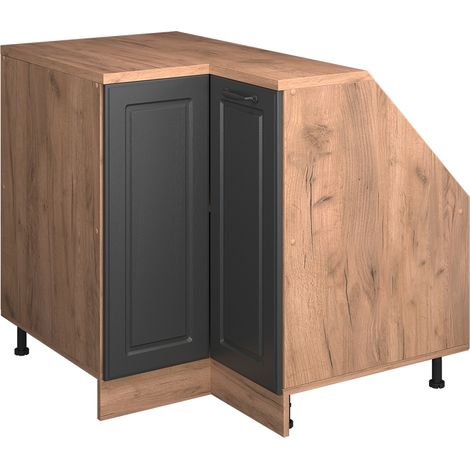 Mobile sottotetto Mobile angolare Rion, Antracite rustico, 75.6 x 81.6 cm con 1 porta, carcassa dell’armadio profondità 60 cm, Vicco (1/5)