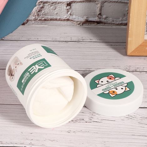 130 lingettes/flacon pour le nettoyage des yeux des chiens et chats, spécialement conçues pour essuyer les larmes. (1/5)