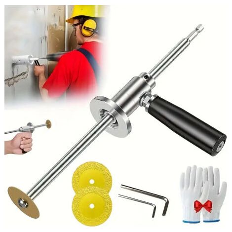 QORVA-Outil de coupe intérieur pour tuyaux PVC avec disque de coupe diamanté et poignée, compatible avec les diamètres de 1-1/2 po à 8 po, profondeur