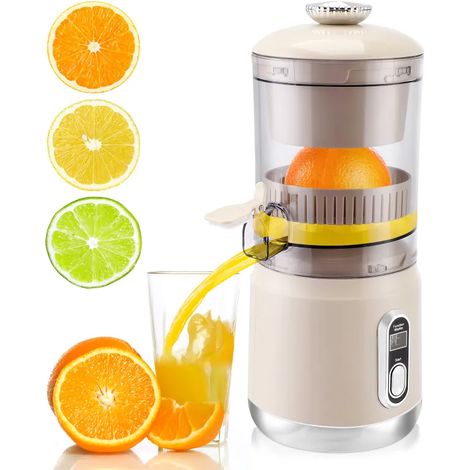 Presse-agrumes électrique, presse-oranges rechargeable, presse-agrumes portable, anti-gouttes, brosse de nettoyage incluse, convient aux citrons, pamplemousses et limes, bleu foncé (1/5)
