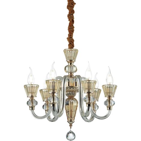 Lampadario Classico Strauss Vetro Oro 6 Luci E14 (1/2)