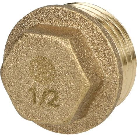 Bouchon FM 1/2’’ hexagonal laiton nu
