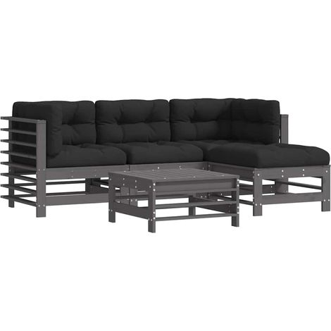 Maison Exclusive - Juego de muebles jardín 5 piezas y cojines mad (1/5)