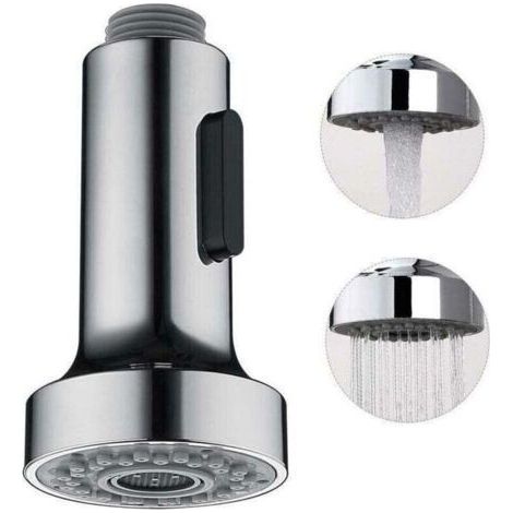 Douchette pour Robinet Cuisine Douchette 2 Modes Tête Robinet Cuisine Douchette Remplacement Douchette pour Rétractable Mitigeur Cuisine,Chromé ,G1/2" (1/5)