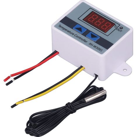 Lot de 2 thermostats numériques LED 1500 W avec sonde étanche et connecteur rapide, 110-220 V CA. (1/5)