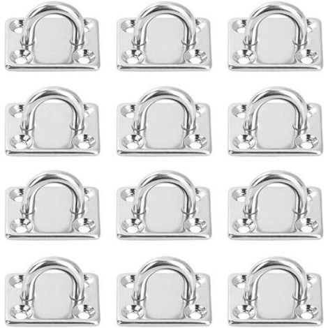 12 Pièces Platine Oeil INOX M6 Platine Ancrage INOX Crochet Oeillet Plaque a Oeillet Carré Crochets de Plafond Support Anneau Mural pour Accrocher des Objets Crochets de Fixation (1/5)