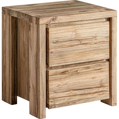 Table de nuit Lux en teka colonial - Bois teka vieilli naturel (1/5)