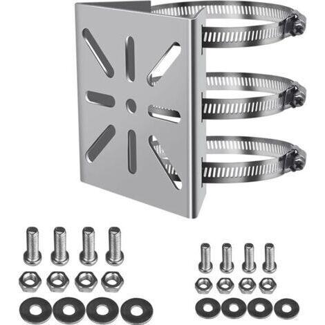Universel Montage Vertical sur Poteau Support pour caméra de sécurité,3 Boucles Acier Inoxydable Support d'angle Montage,Support mât Convient aux caméras vidéosurveillance(100mm) (1/5)