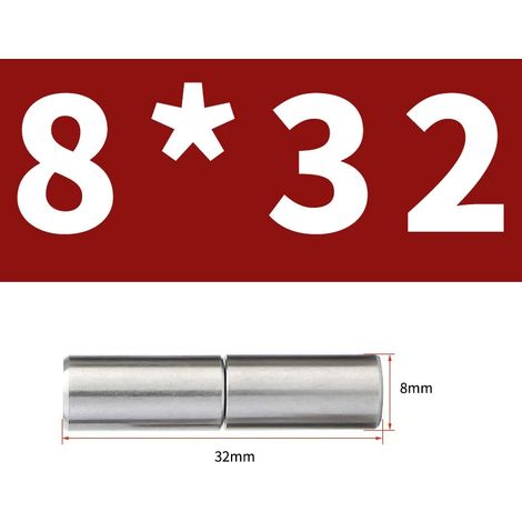 (8 x 32 mm - Lot de 4) Charnière de porte ronde à souder en acier inoxydable 304 A2, robuste, pour porte de placard ou industrielle. (1/5)