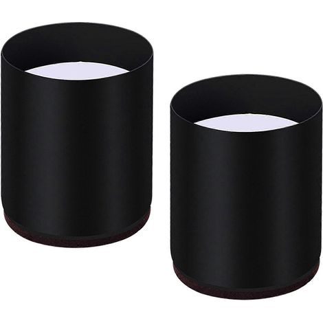 Rehausseurs de meubles pieds de table ronds 6 x 5 cm noirs pour surfaces en bois et moquette (1/5)