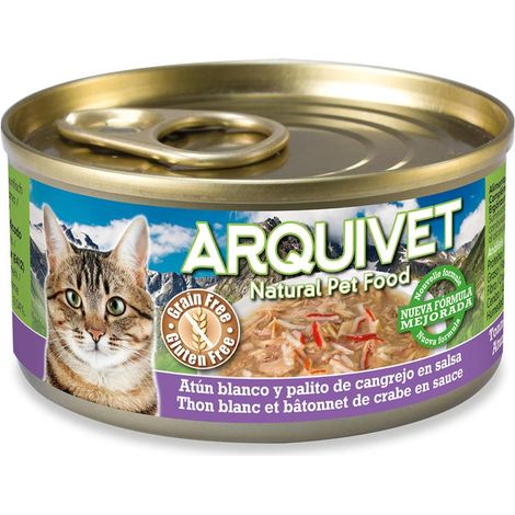 Arquivet Weißer Thunfisch und Krebsfleischsticks Dose für Katzen 80g