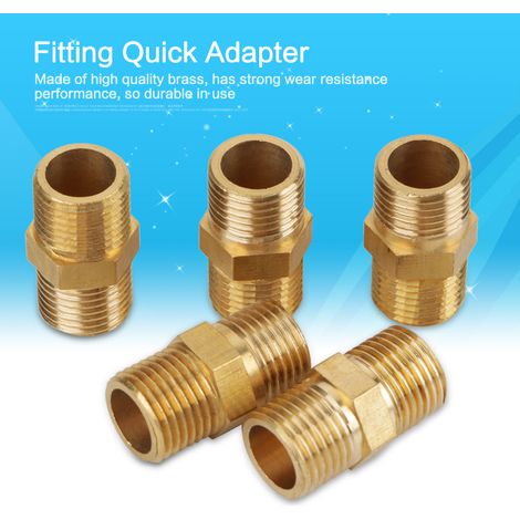 20 pièces, filetage mâle 1/8 BSP - 1/8 BSP pour tuyau en laiton, adaptateur rapide à embout hexagonal (1/5)