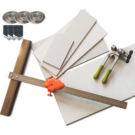 Outils de coupe précis pour carrelage manuel pour carreaux de porcelaine/céramique, grand format de 122 cm, 1 pince à couper, 3 roues de marquage en tungstène, 3 têtes de coupe (1/5)