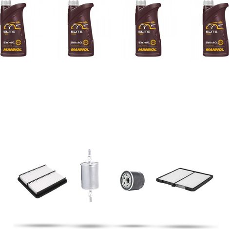 Kit tagliando 4 FILTRI e 4L OLIO compatibile con Chevrolet Spark 1.0 46kw dal 2005 (1/5)