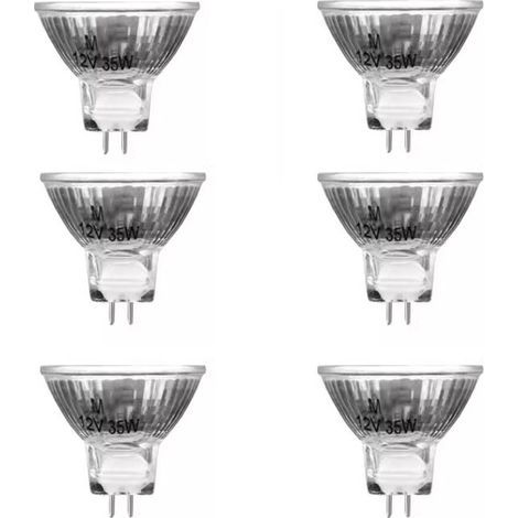 Pack de 6,Ampoule Spot MR16, 12V 35W, Ampoule gu5.3 Dimmable, Blanc Chaud 2700K (1/4)