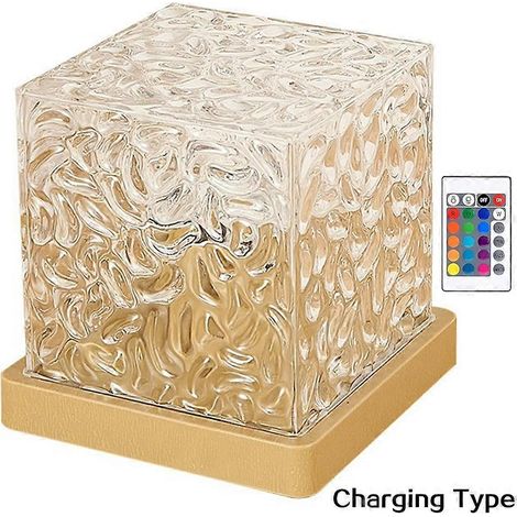Lampe d'ambiance effet vague d'eau - Un régal pour les yeux avec son socle en bois naturel, idéale pour les salons romantiques et les espaces de yoga et de méditation. Type de chargement (1/4)