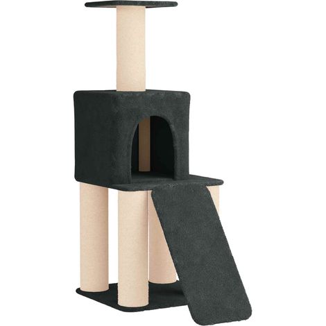 Katzennbaum mit Sisal-Kratzsäulen Dunkelgrau 146 cm vidaXL (1/5)