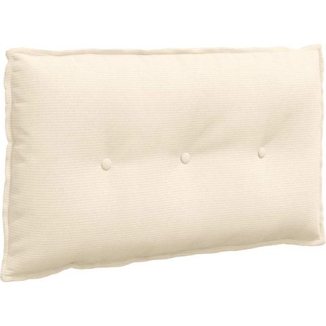 Back Pillow Cream 80 x 50 cm Corduroy Fabric vidaXL