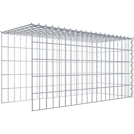 Gabiondeco - Gabion - Element de prolongation en hauteur et en longueur 100 cm x 50 cm x 40 cm (L x H x P). maille 5 x 10 cm. Spirale. Attention il manque deux gril... (1/5)