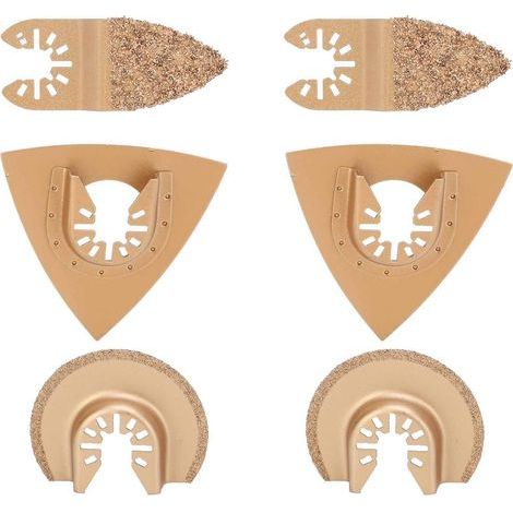 Kit de lames de scie 6 pièces, lames d'outil oscillantes, kit d'accessoires de lames de scie multi-outils oscillantes, lames de scie oscillantes multifonctionnelles outil fournitures de travail du boi (1/5)
