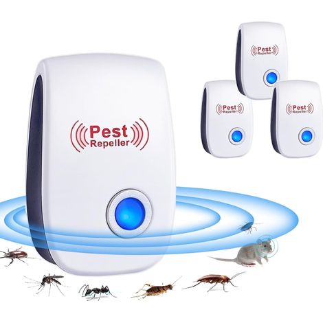 Ultraschall-Nagetier- und Insektenabwehrgerät, 4 Stück Ultraschall-Mückenabwehrgerät für Mäuse, Ratten, Ameisen, Spinnen und Mücken, elektronisches Insektenabwehrgerät für den Innenbereich für Mäuse, (1/5)