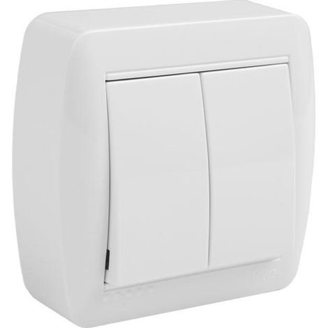 Doble Interruptor Superficie  Modelo Atlantis10a Blanco (1/3)