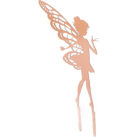 Décorations de jardin et terrasse extérieures : fée des fleurs, silhouette de lutin, artisanat en métal et fer, elfe (1/5)