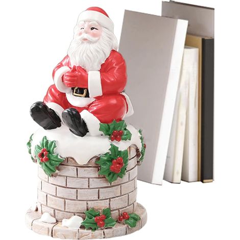 Festif intérieur extérieur Père Noël, ornements en résine du Père Noël, décoration de table de Noël Père Noël, vacances vacances Figure Noël Assiette du Père Noël 13,5 x 8 cm / 5,31 x 3,15 (1/5)